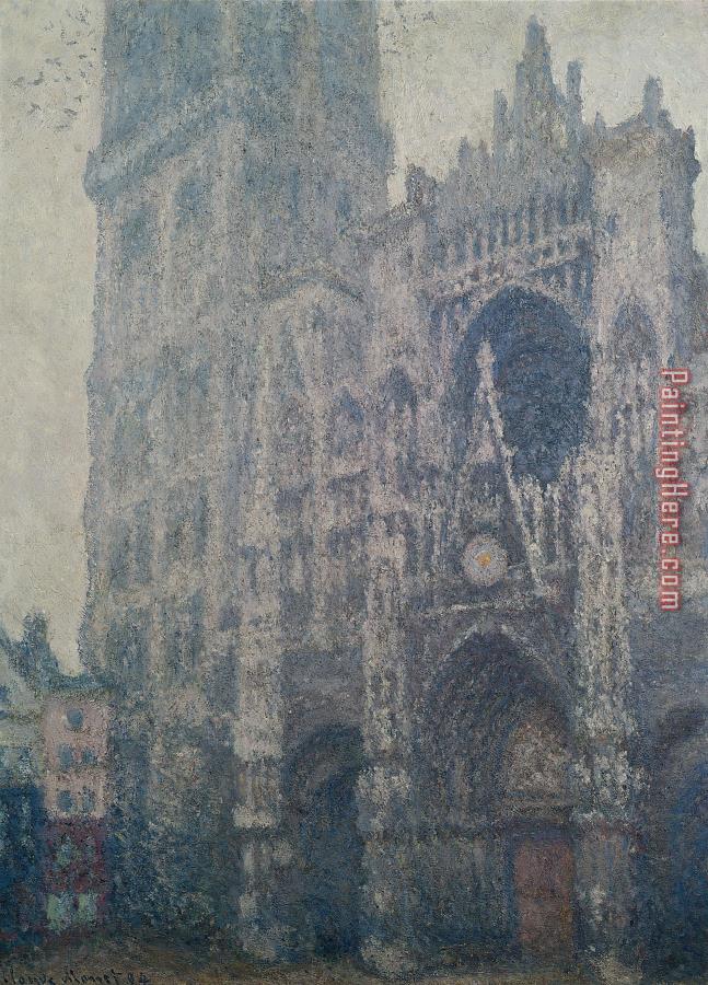 Claude Monet Rouen Cathedral West Portal Grey Weather